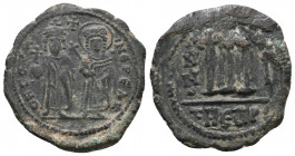 Phocas. Antiochia. AD 602-610. Follis Æ, About Very Fine
10.0 gr