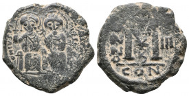 Justin II and Sophia. Constantinople. AD 565-578. Follis Æ, Good Very Fine
12.7 gr