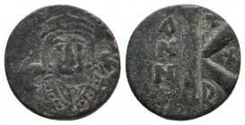 Maurice Tiberius. Theoupolis (Antioch). AD 582-602. Dated RY 14=AD 596/7. Half Follis Æ, Good Very Fine
4.3 gr