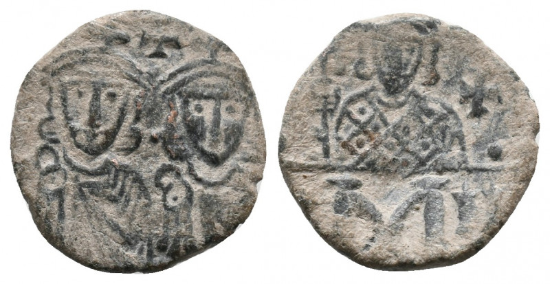 Constantine V Copronymus, with Leo IV. Contantinople. 741-775. Æ Follis, Very Fi...