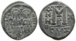 Justin II, with Sophia. AD 565-578. Æ Follis, Very Fine
12.5 gr