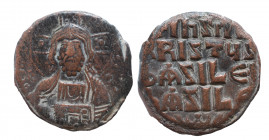Basil II Bulgaroktonos, with Constantine VIII. Constantinople. AD 976-1025. Follis Æ, Very Fine
11.4 gr