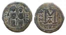Justin II and Sophia. Nikomedia. AD 565-578. Follis Æ, Very Fine
12.7 gr