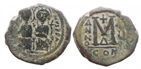 Justin II and Sophia. Constantinople. AD 565-578. Follis Æ, Very Fine
13.4 gr