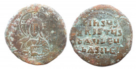 Basil II Bulgaroktonos, with Constantine VIII. Constantinople. AD 976-1025. Follis Æ, Very Fine
14.6 gr