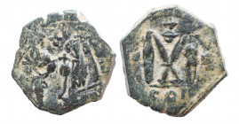 Heraclius, with Heraclius Constantine. 610-641. Æ Follis, Very Fine
7.1 gr