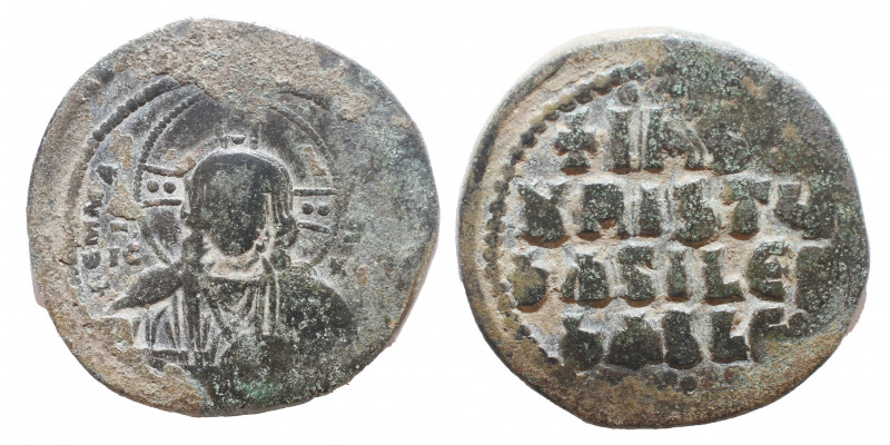 Basil II and Constantine VIII. Constantinople. AD 976-1028. Follis Æ, Very Fine...