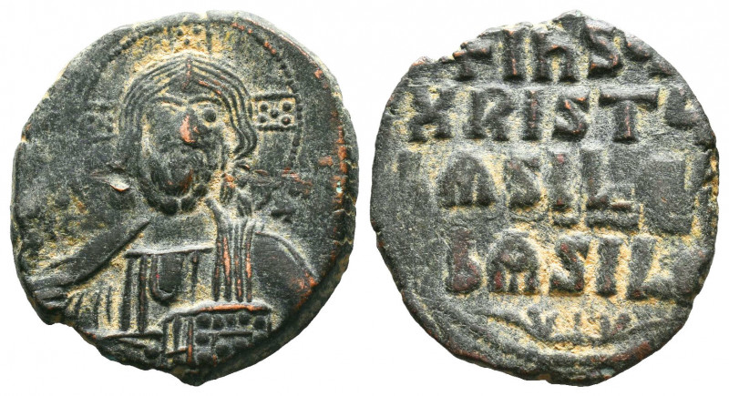 Basil II and Constantine VIII. Constantinople. AD 976-1028. Follis Æ, Very Fine...