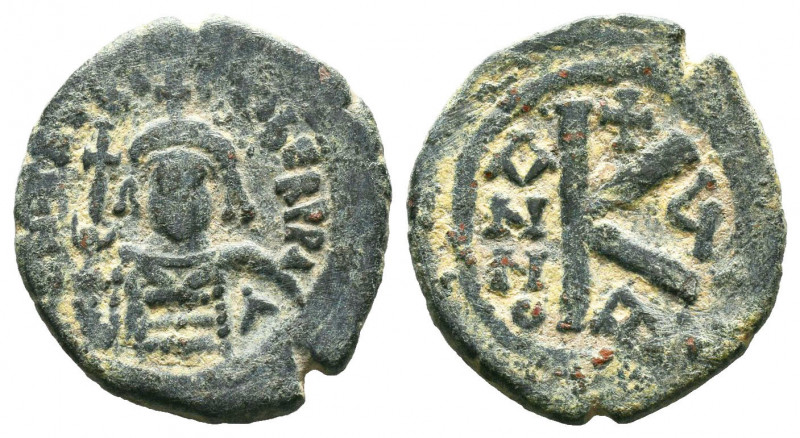 Mauricius Tiberius. AD 582-602. Half Follis Æ, Very Fine
5.1 gr