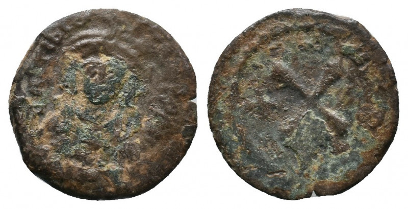 Tiberius II Constantine. Constantinople. AD 578-582. Follis Æ, Near Very Fine
3...