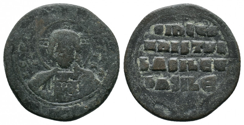 Basil II and Constantine VIII. Constantinople. AD 976-1028. Follis Æ, Very Fine...