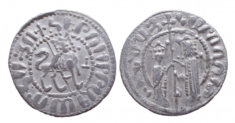 Armenia, Kingdom. Hetoum I and Zabel. AD 1226-1270. AR Tram, Very Fine
2.9 gr