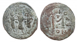 Time of the Rashidun. Uncertain. Pseudo-Byzantine types. AD 658-675. Æ Fals, Very Fine
4.5 gr