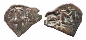 Time of the Rashidun. Uncertain. Pseudo-Byzantine types, imitating a Follis of Constans II. AD 645-647. Fals Æ, Near Very Fine
2.9 gr