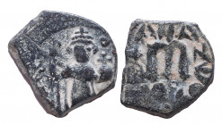 Time of the Rashidun. Uncertain. Pseudo-Byzantine types, imitating a Follis of Constans II. AD 645-647. Fals Æ, Very Fine
4.4 gr