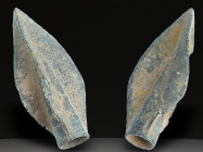 Ancient Bronze Ballistic Arrowhead. Biblical Period, Old Testament. 1200 BC-600 BC. W: 2.42 g / L : 20 m