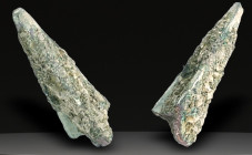 Ancient Bronze Ballistic Arrowhead. Biblical Period, Old Testament. 1200 BC-600 BC. W: 2.11 g / L : 20 mm