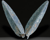 Ancient Bronze Ballistic Arrowhead. Biblical Period, Old Testament. 1200 BC-600 BC. W: 4.8 g / L : 40 mm