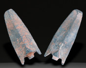 Ancient Bronze Ballistic Arrowhead. Biblical Period, Old Testament. 1200 BC-600 BC. W: 7.77 g / L : 30 mm