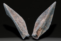 Ancient Bronze Ballistic Arrowhead. Biblical Period, Old Testament. 1200 BC-600 BC. W: 3.22 g / L : 30 mm