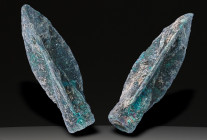 Ancient Bronze Ballistic Arrowhead. Biblical Period, Old Testament. 1200 BC-600 BC. W: 9.8 g / L : 20 mm