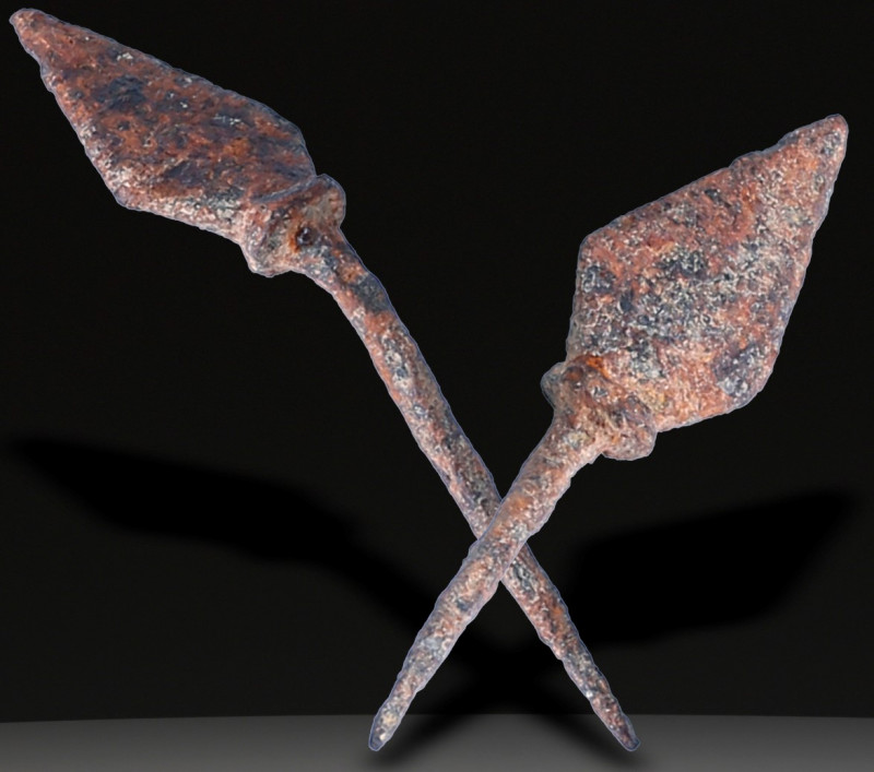 Ancient Bronze Ballistic Arrowhead. Biblical Period, Old Testament. 1200 BC-600 ...