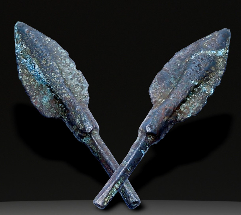 Ancient Bronze Ballistic Arrowhead. Biblical Period, Old Testament. 1200 BC-600 ...