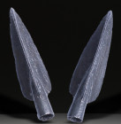 Ancient Bronze Ballistic Arrowhead. Biblical Period, Old Testament. 1200 BC-600 BC. W: 4.55g / L: 40mm