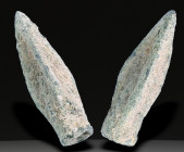 Ancient Bronze Ballistic Arrowhead. Biblical Period, Old Testament. 1200 BC-600 BC. W: 5.5 g / L : 30 mm