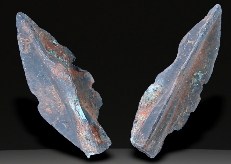 Ancient Bronze Ballistic Arrowhead. Biblical Period, Old Testament. 1200 BC-600 ...
