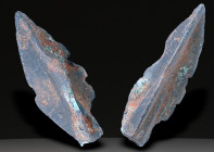 Ancient Bronze Ballistic Arrowhead. Biblical Period, Old Testament. 1200 BC-600 BC. W: 3.83 g / L : 30 mm