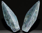 Ancient Bronze Ballistic Arrowhead. Biblical Period, Old Testament. 1200 BC-600 BC. W: 4.16 g / L : 30 mm