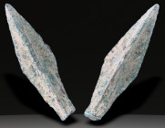 Ancient Bronze Ballistic Arrowhead. Biblical Period, Old Testament. 1200 BC-600 BC. W: 6.4 g / L : 40 mm