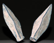 Ancient Bronze Ballistic Arrowhead. Biblical Period, Old Testament. 1200 BC-600 BC. W: 3.40 g / L : 30 mm
