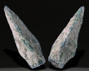 Ancient Bronze Ballistic Arrowhead. Biblical Period, Old Testament. 1200 BC-600 BC. W: 4.94 g / L : 30 mm