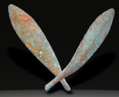 Ancient Bronze Ballistic Arrowhead. Biblical Period, Old Testament. 1200 BC-600 BC. W: 3.08 g / L : 40 mm