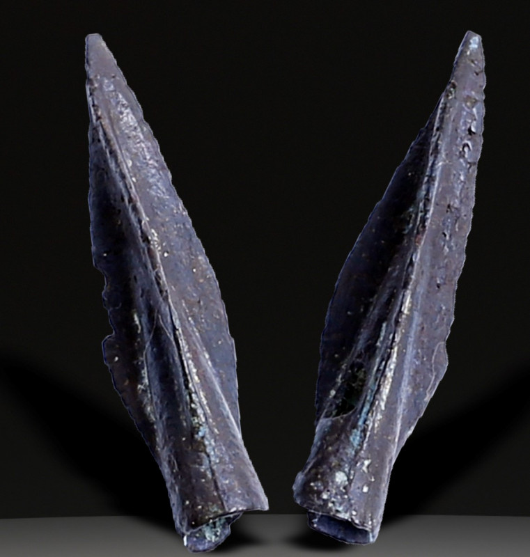 Ancient Bronze Ballistic Arrowhead. Biblical Period, Old Testament. 1200 BC-600 ...