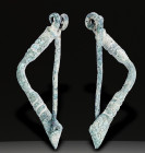 Fibula. Holy Land Ancient. 100 AD-800 AD. W: 6.6 g / L : 50 mm