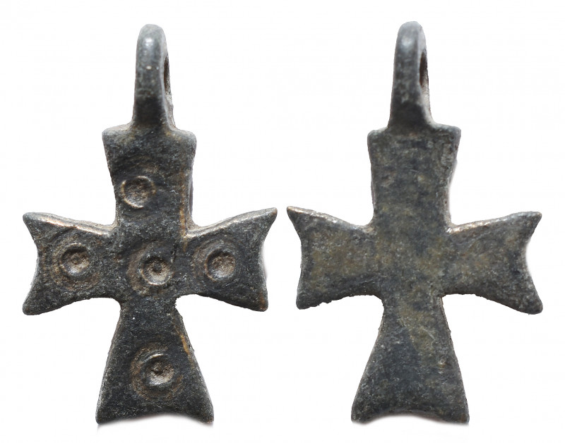 Byzantine Bronze Cross Pendant with Loop Intact. Circa 6th-9th century AD. Very ...