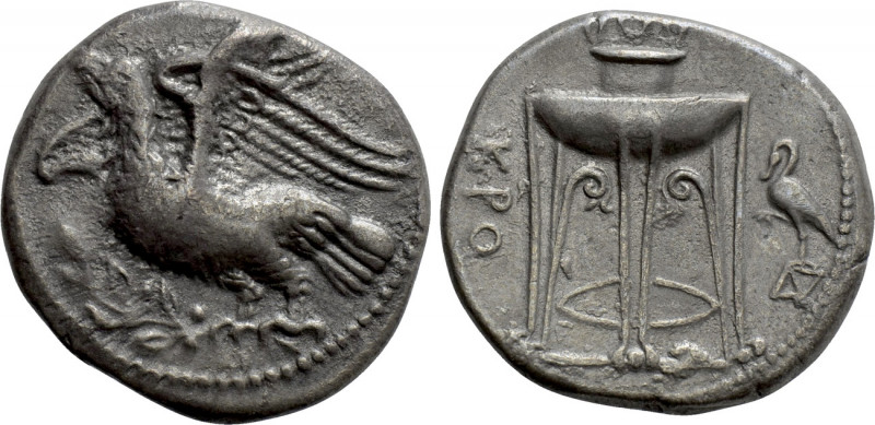 BRUTTIUM. Kroton. Nomos (Circa 350-300 BC). . 

Obv: Eagle standing left on ol...