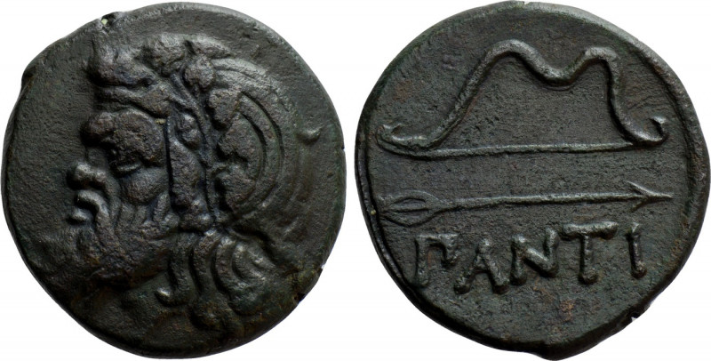 CIMMERIAN BOSPOROS. Pantikapaion. Ae (Circa 340-325 BC). 

Obv: Wreathed head ...