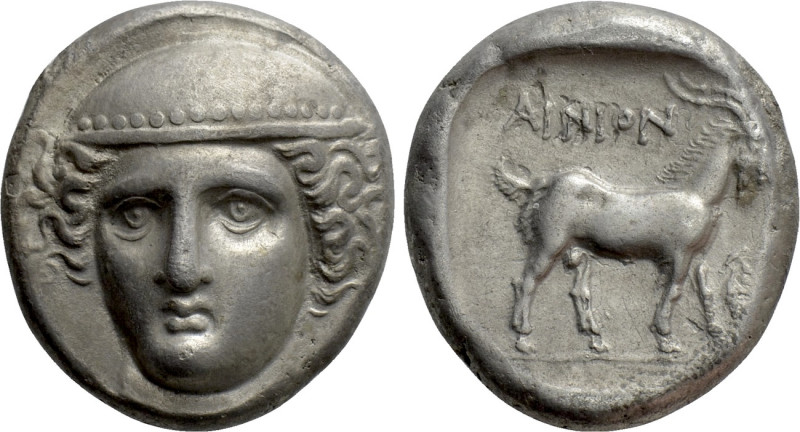 THRACE. Ainos. Tetradrachm (Circa 398/7-396/5 BC). 

Obv: Head of Hermes facin...