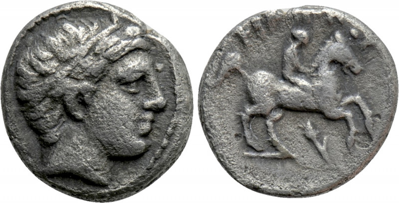 KINGS OF MACEDON. Philip II (359-336 BC). 1/5 Tetradrachm. Amphipolis. 

Obv: ...