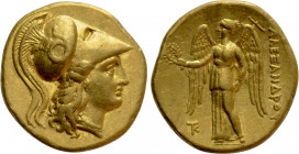 KINGS OF MACEDON. Alexander III 'the Great' (336-323 BC). GOLD Stater. Kition