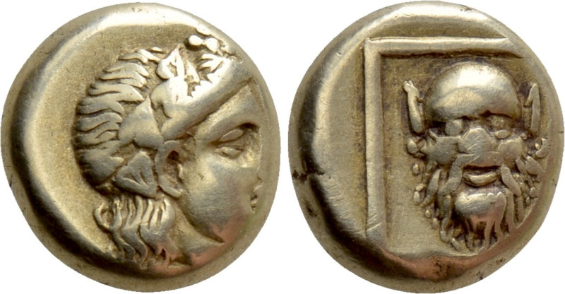 LESBOS. Mytilene. EL Hekte (Circa 377-326 BC). 

Obv: Head of Dionysos right, ...