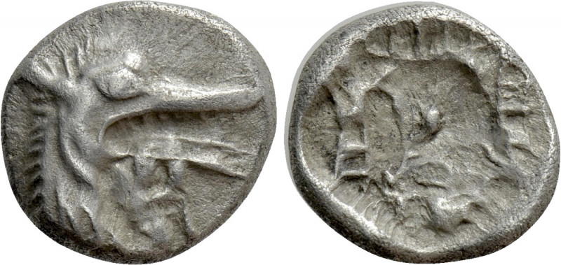 CARIA. Kindya. Tetrobol (Circa 510-480 BC). 

Obv: Head of ketos right.
Rev: ...