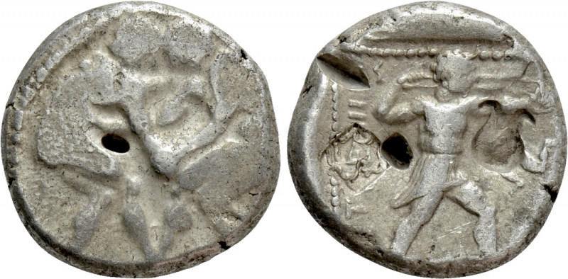 PAMPHYLIA. Aspendos. Stater (Circa 380/75-330/25 BC). 

Obv: Two wrestlers gra...