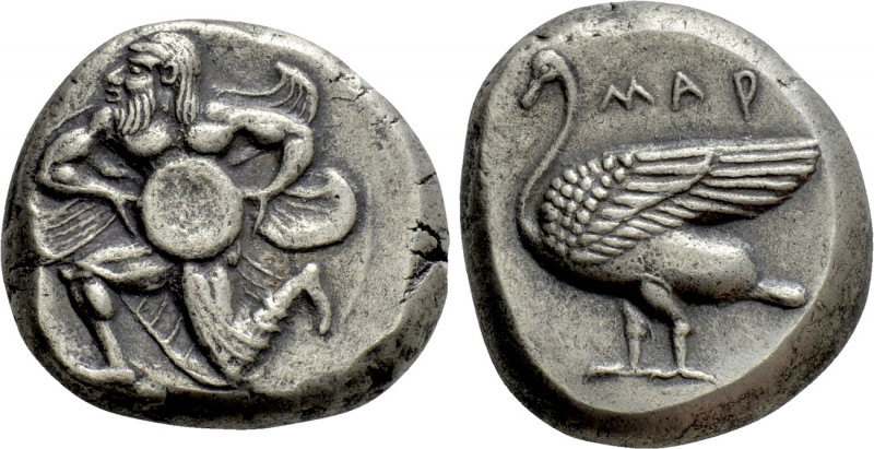 CILICIA. Mallos. Stater (Circa 440-390 BC).

Obv: Winged male figure (Kronos?)...