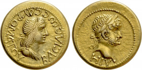 KINGS OF BOSPORUS. Sauromates I with Hadrian (93/4-123/4). GOLD Stater. Dated BE 418 (AD 121/2)