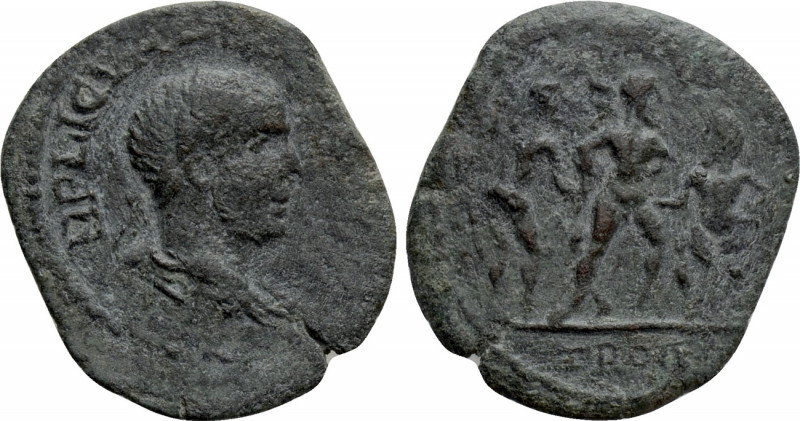 TROAS. Alexandria. Valerian I (253-260). Ae As. 

Obv: IMP LIC VALERIAИVS AV. ...